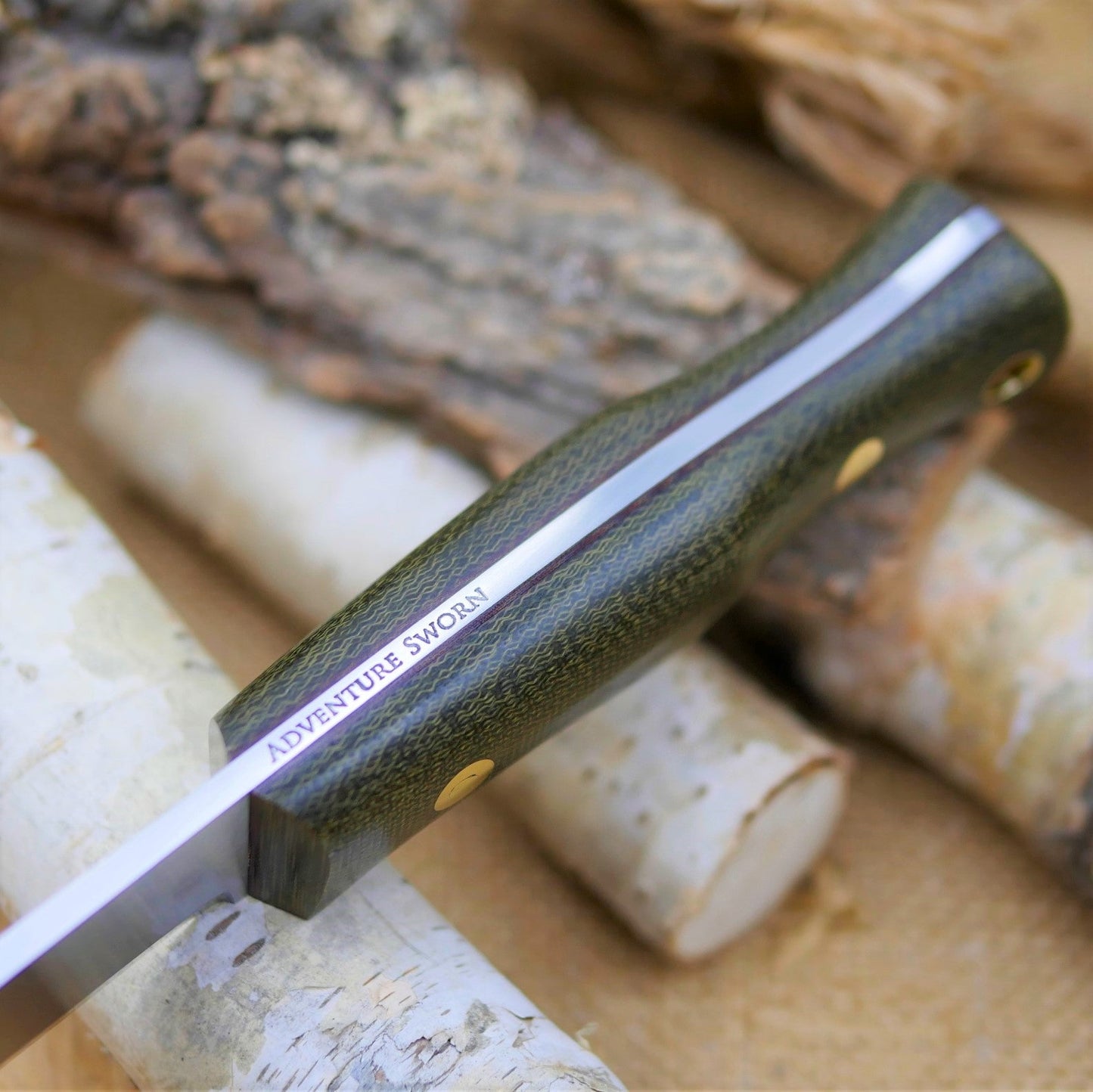 Explorer: Green Canvas Micarta & Thin Brown Liners