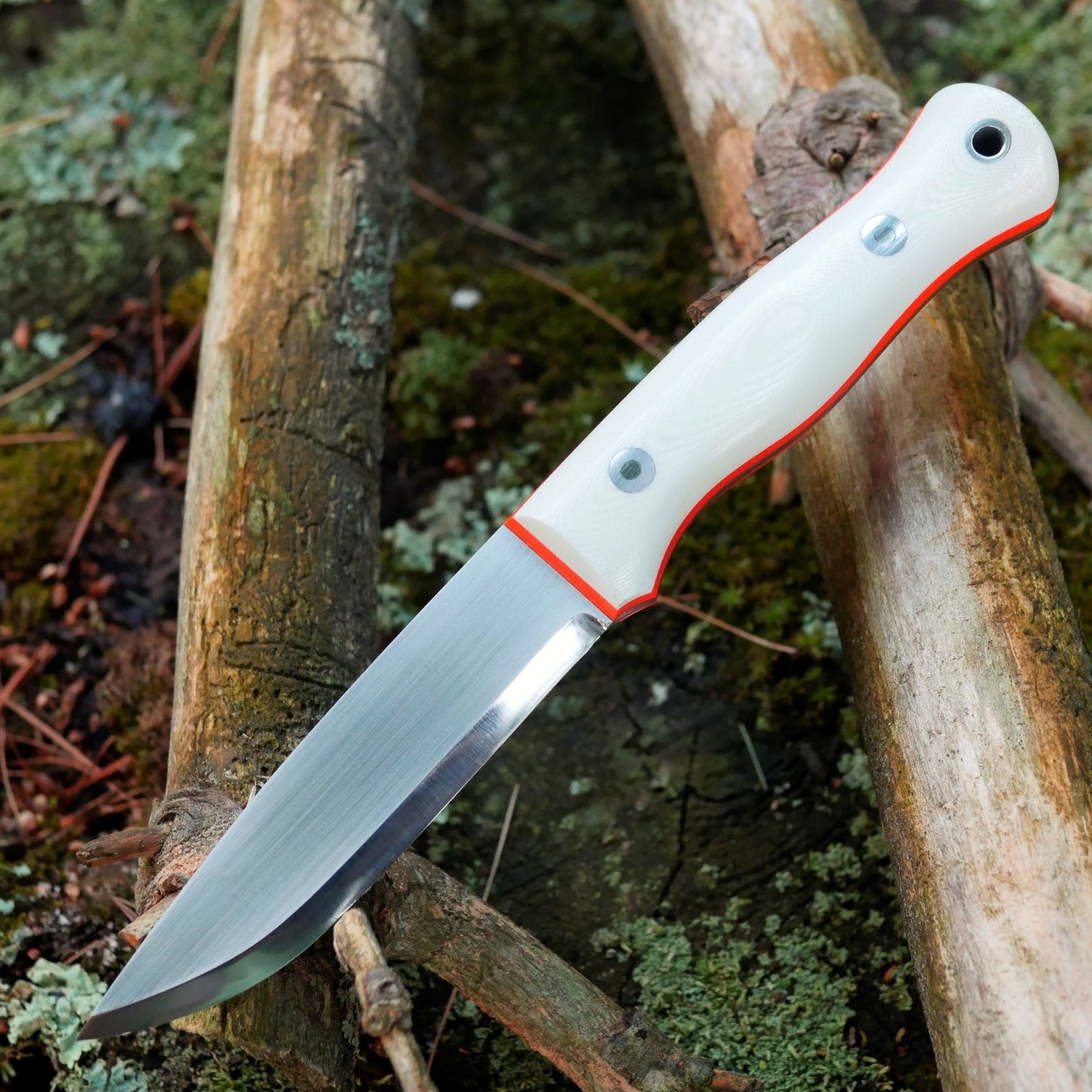 Explorer: AEB-L, White G10 with Orange G10 Liners