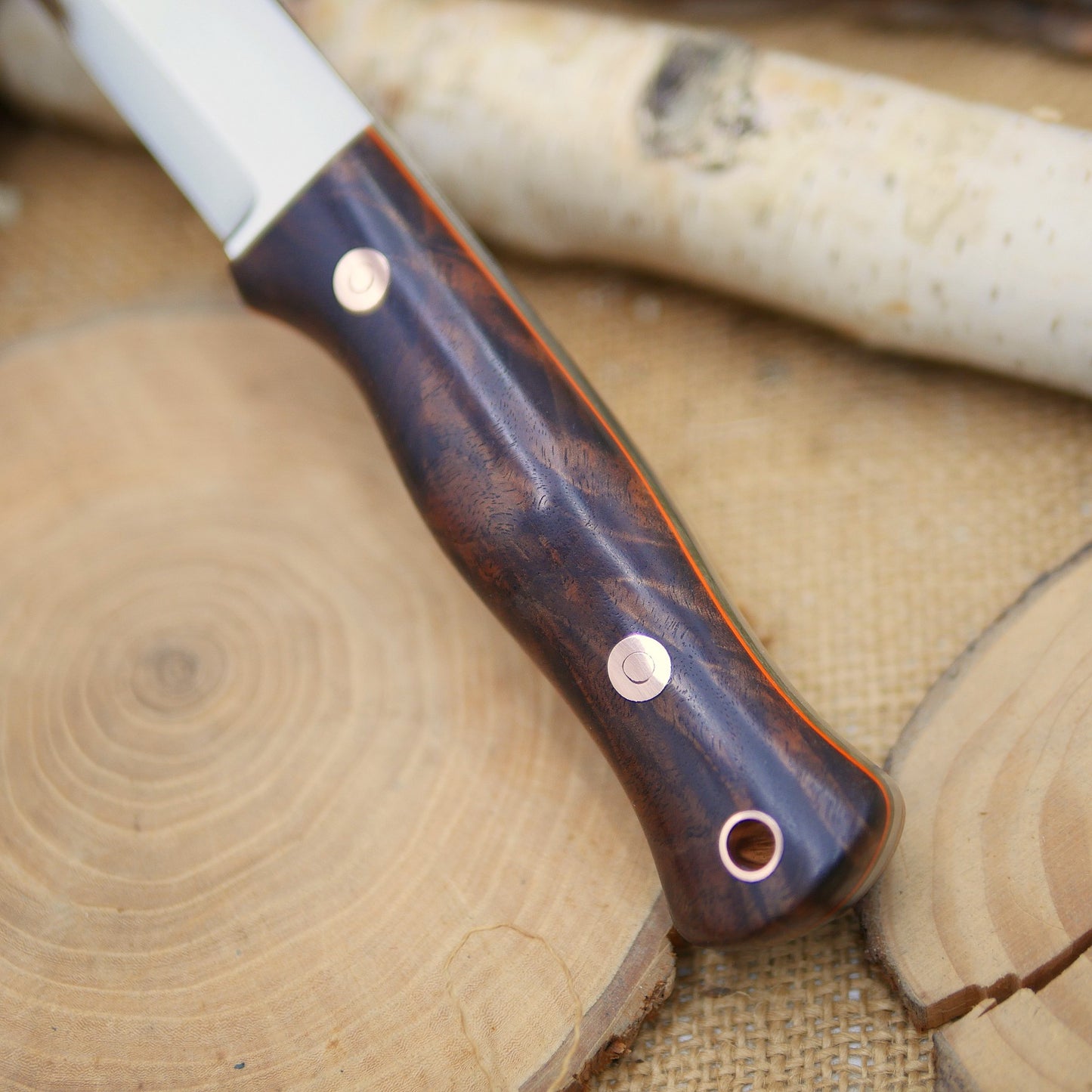 Explorer: Figured Walnut, Green Canvas & Orange Liners