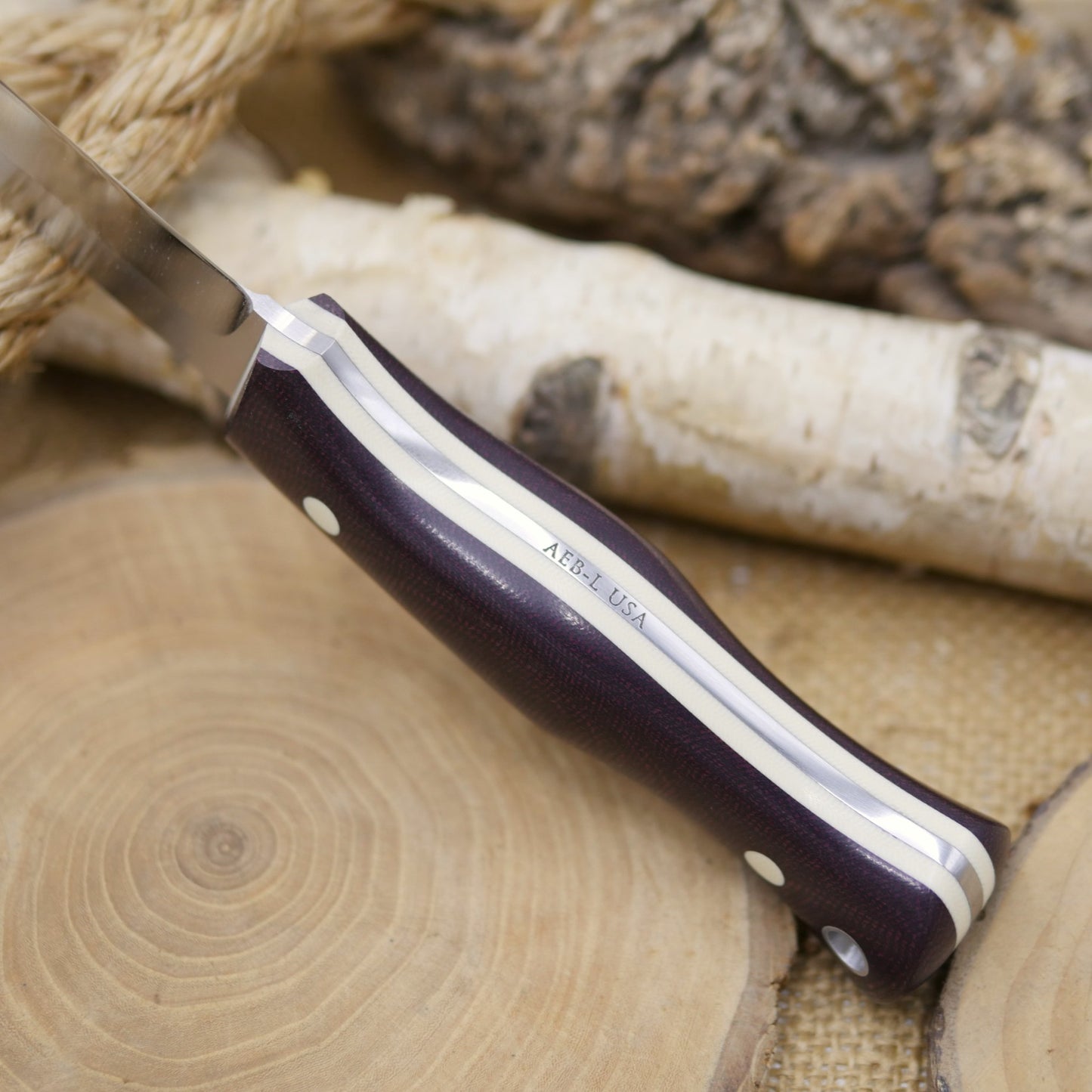 Explorer: Maroon Canvas Micarta, Ivory G10 Pins & Liners