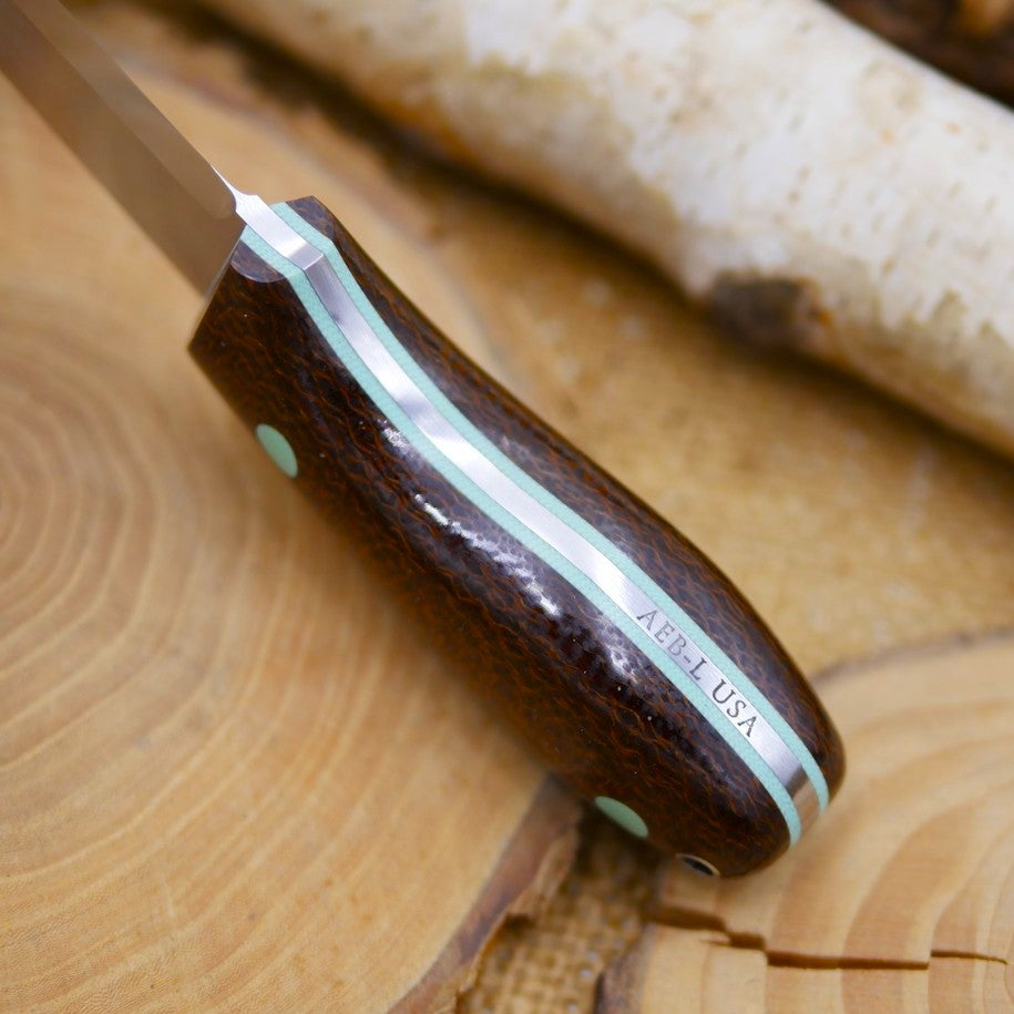Walker: Brown Burlap Micarta & Teal G10