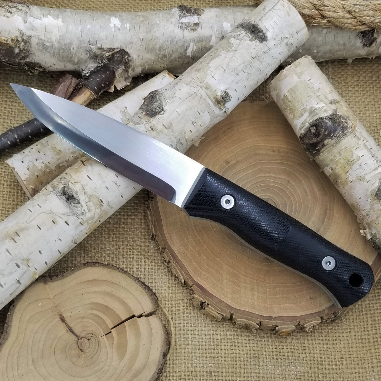 Classic: Black Canvas Micarta over Moonglow (r-series)