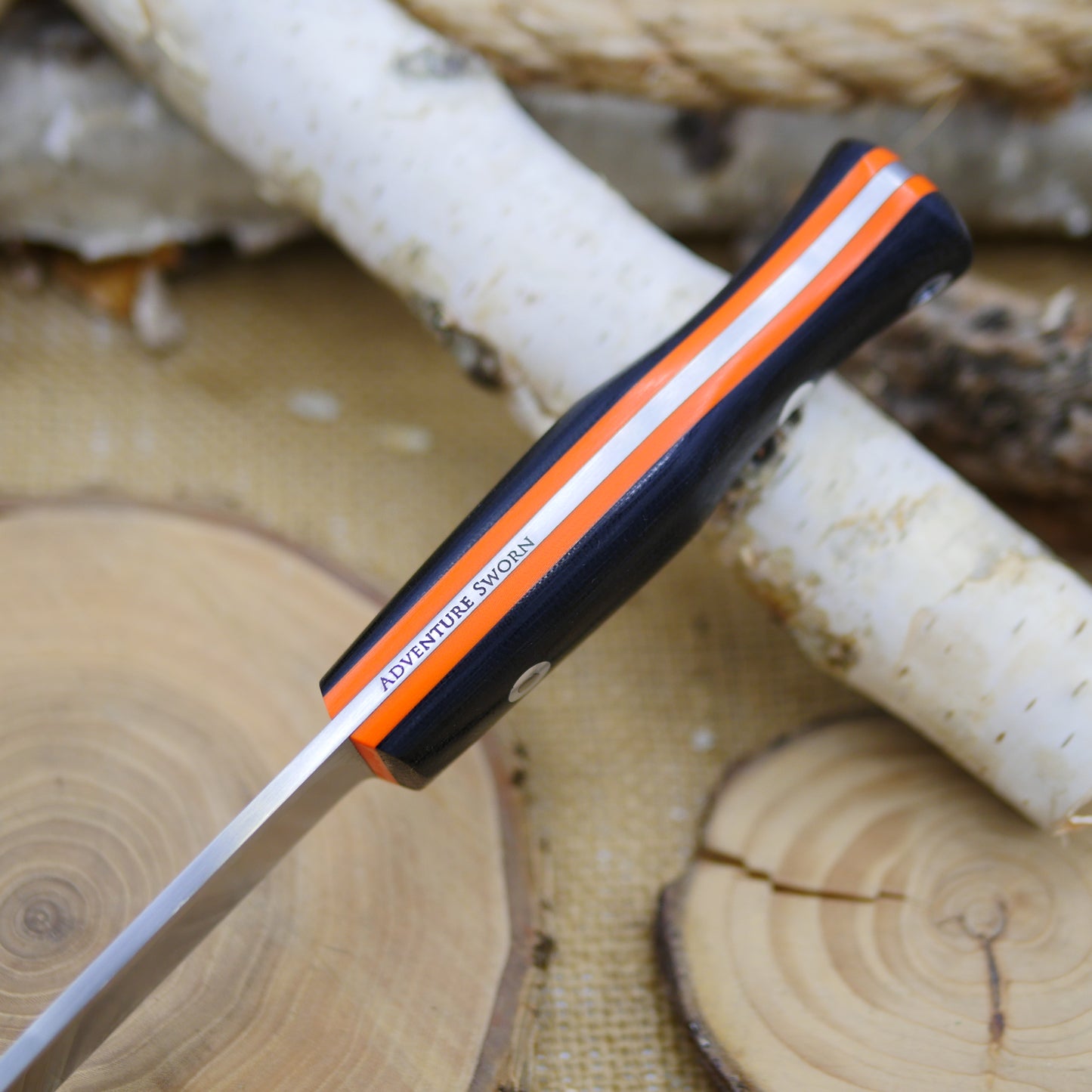 Explorer: 3V, Black Canvas Micarta & Orange G10