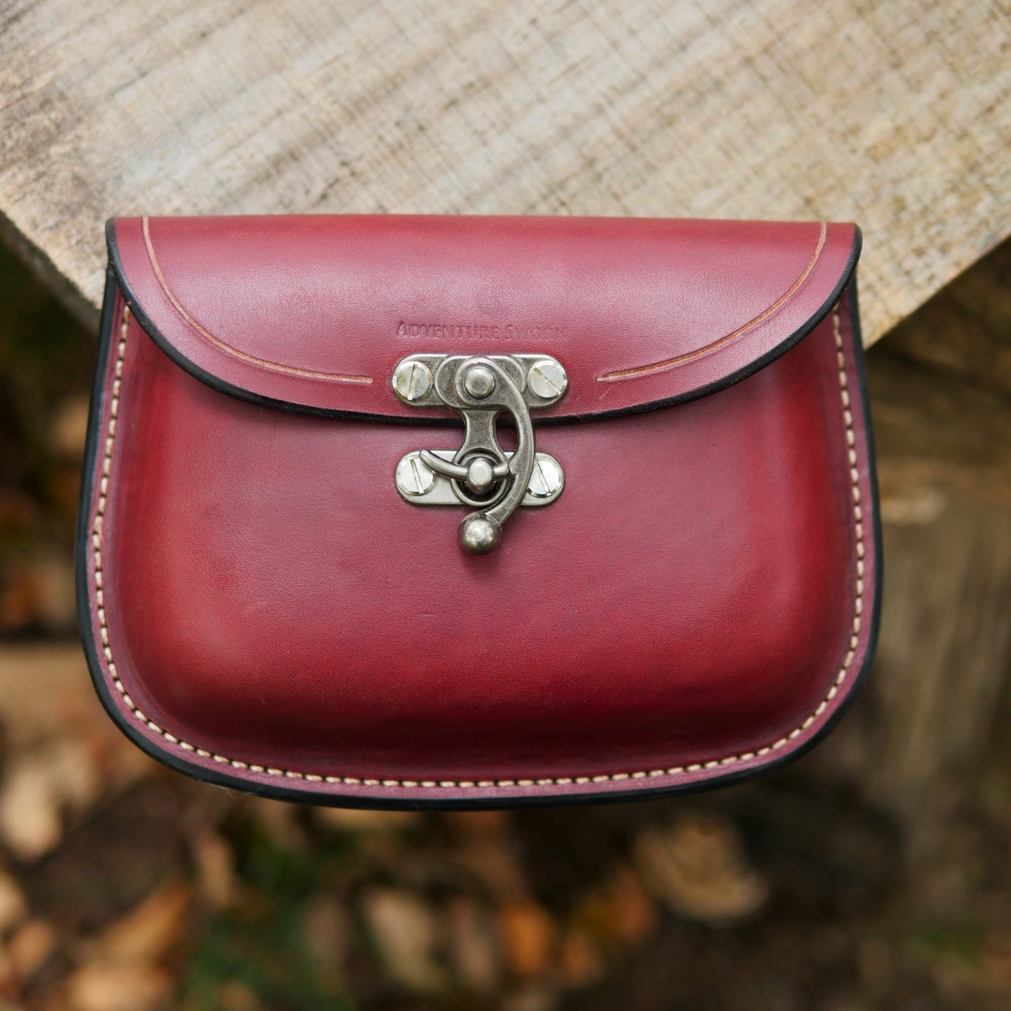 Traveler's Pouch: Burgundy & Nickel Silver