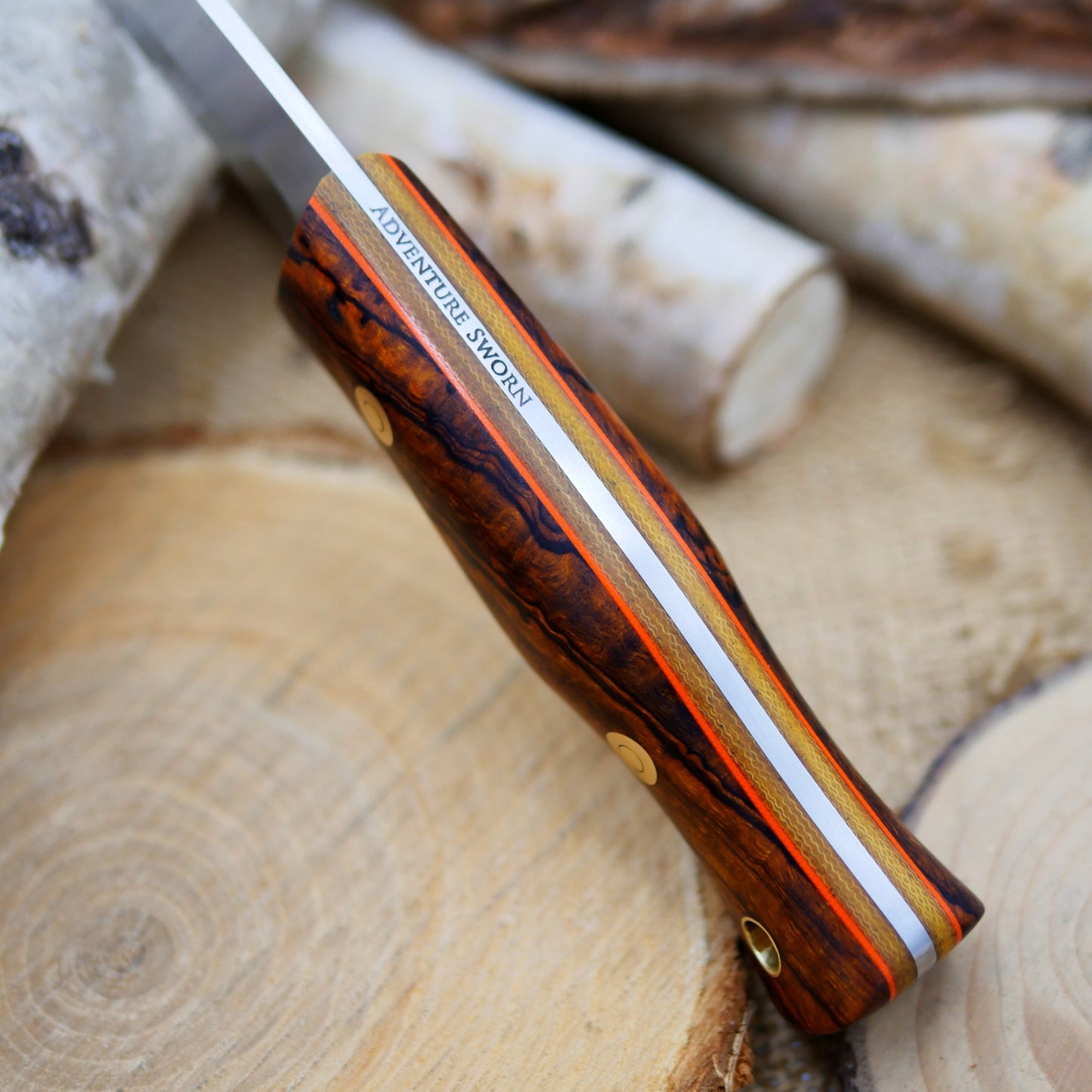 Huntsman S35VN: Ironwood, Brown Canvas & Orange G10