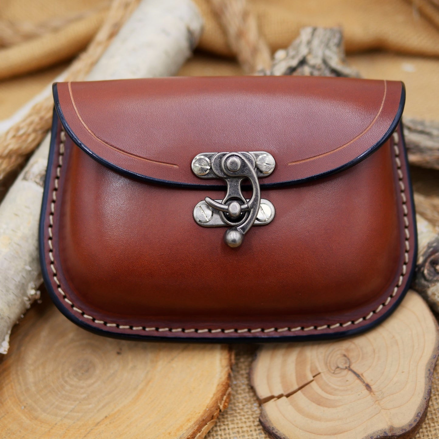 Traveler's Pouch: Chestnut & Silver