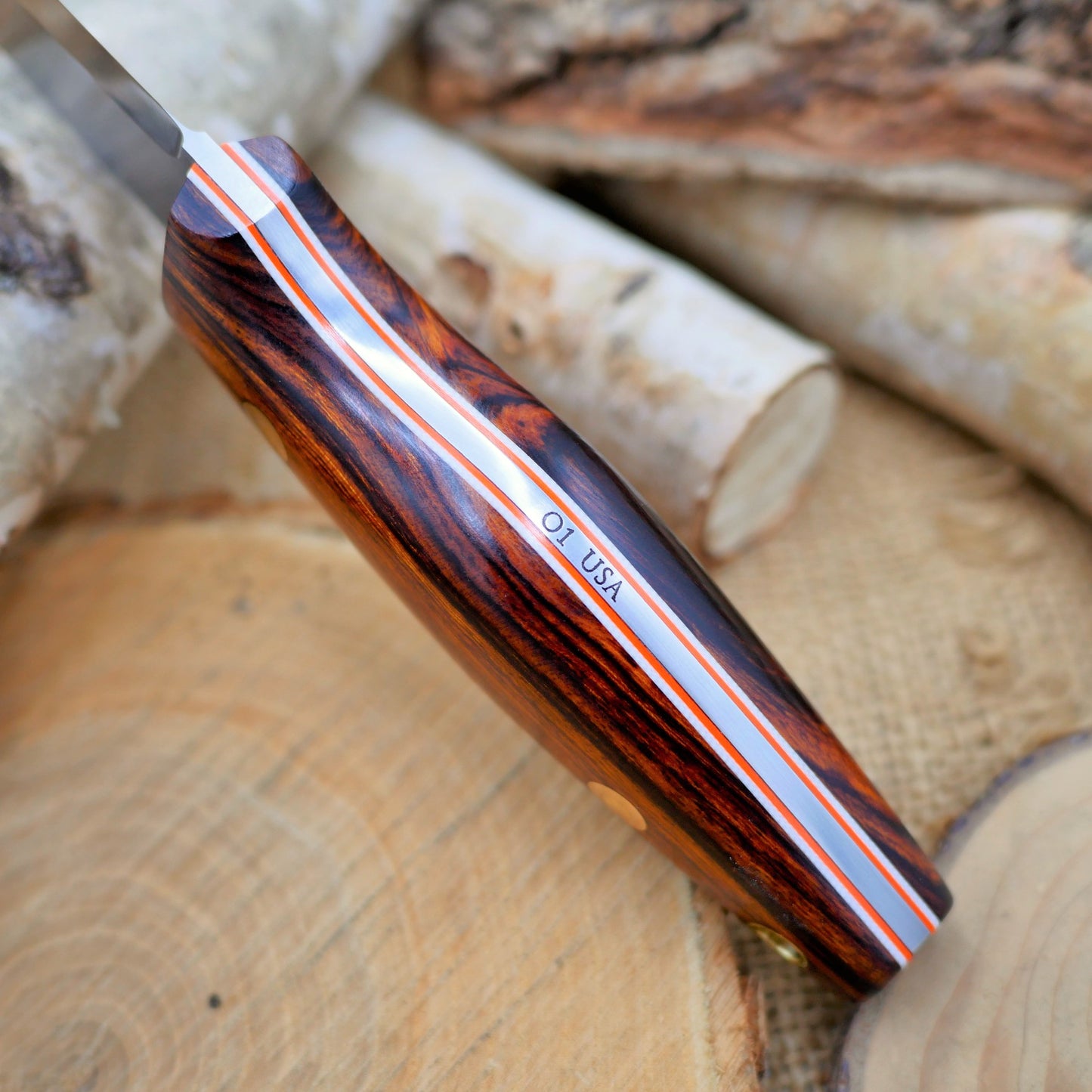 Woodsman: Ironwood, white & orange g10