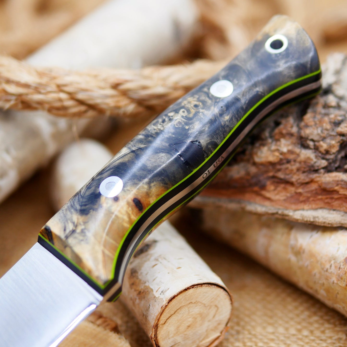 Tradesman + Sheath, buckeye burl & double liners