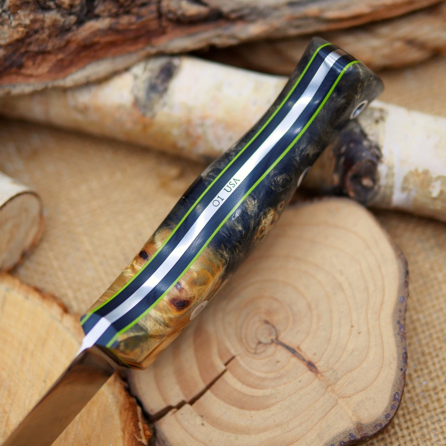 Tradesman + Sheath, buckeye burl & double liners
