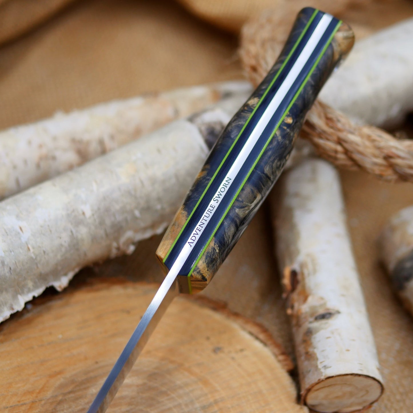 Tradesman + Sheath, buckeye burl & double liners