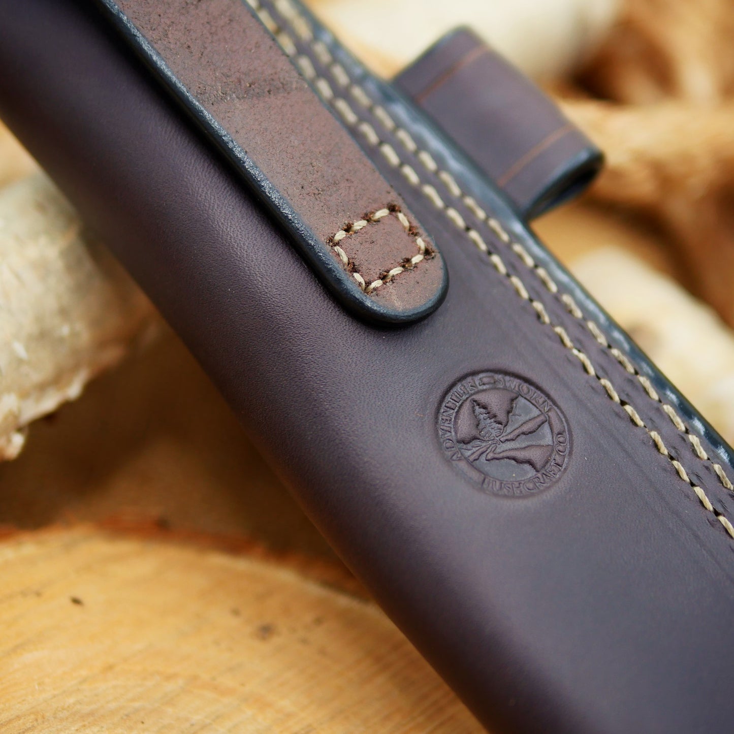 Tradesman + Sheath, buckeye burl & double liners
