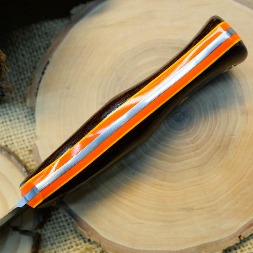 Explorer: CPM S35VN Dark Brown Burlap & Double Liners