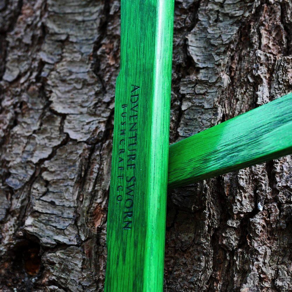 Custom Bucksaw: Vibrant Green Oak - Adventure Sworn Bushcraft Co.