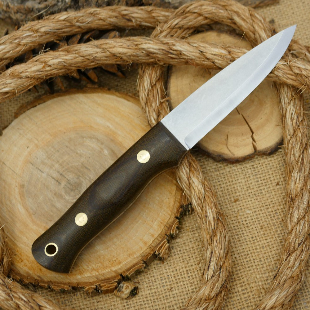 2ND: Classic: Green Canvas Micarta & Stonewash Finish - Adventure Sworn Bushcraft Co.