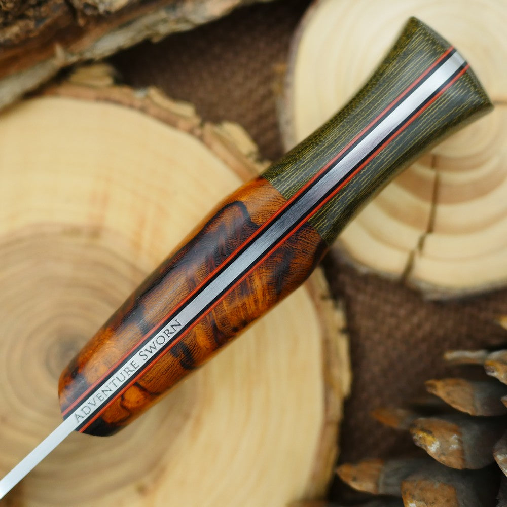 Classic: Ironwood Burl & Green Canvas - Adventure Sworn Bushcraft Co.