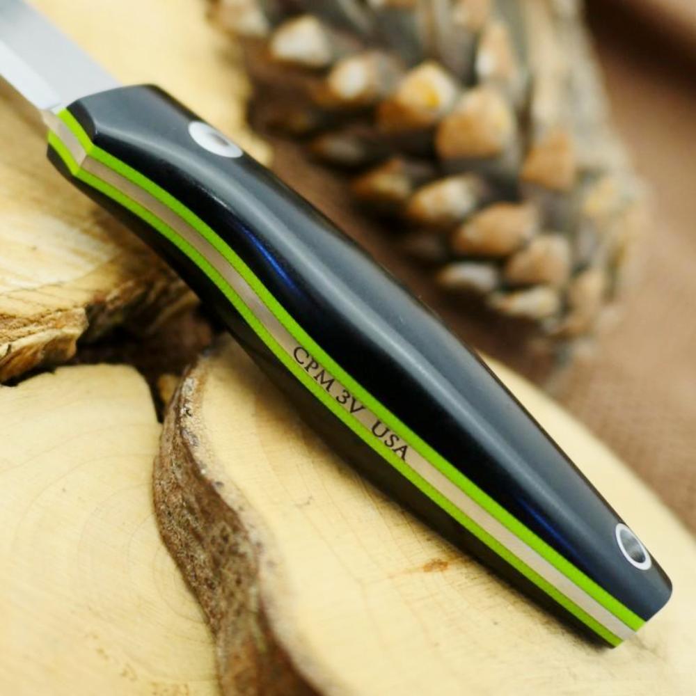 Hiker: Black Richlite & Toxic Green G10 - Adventure Sworn Bushcraft Co.