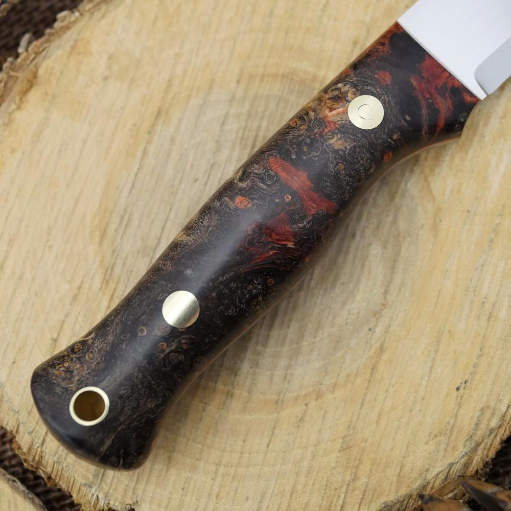 CPM3V Explorer: Black & Red Box Elder Burl - Adventure Sworn Bushcraft Co.