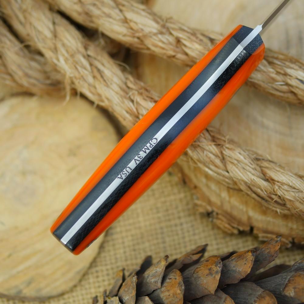 Hiker: Orange Acrylic & Black Canvas w/ Matching Firesteel - Adventure Sworn Bushcraft Co.