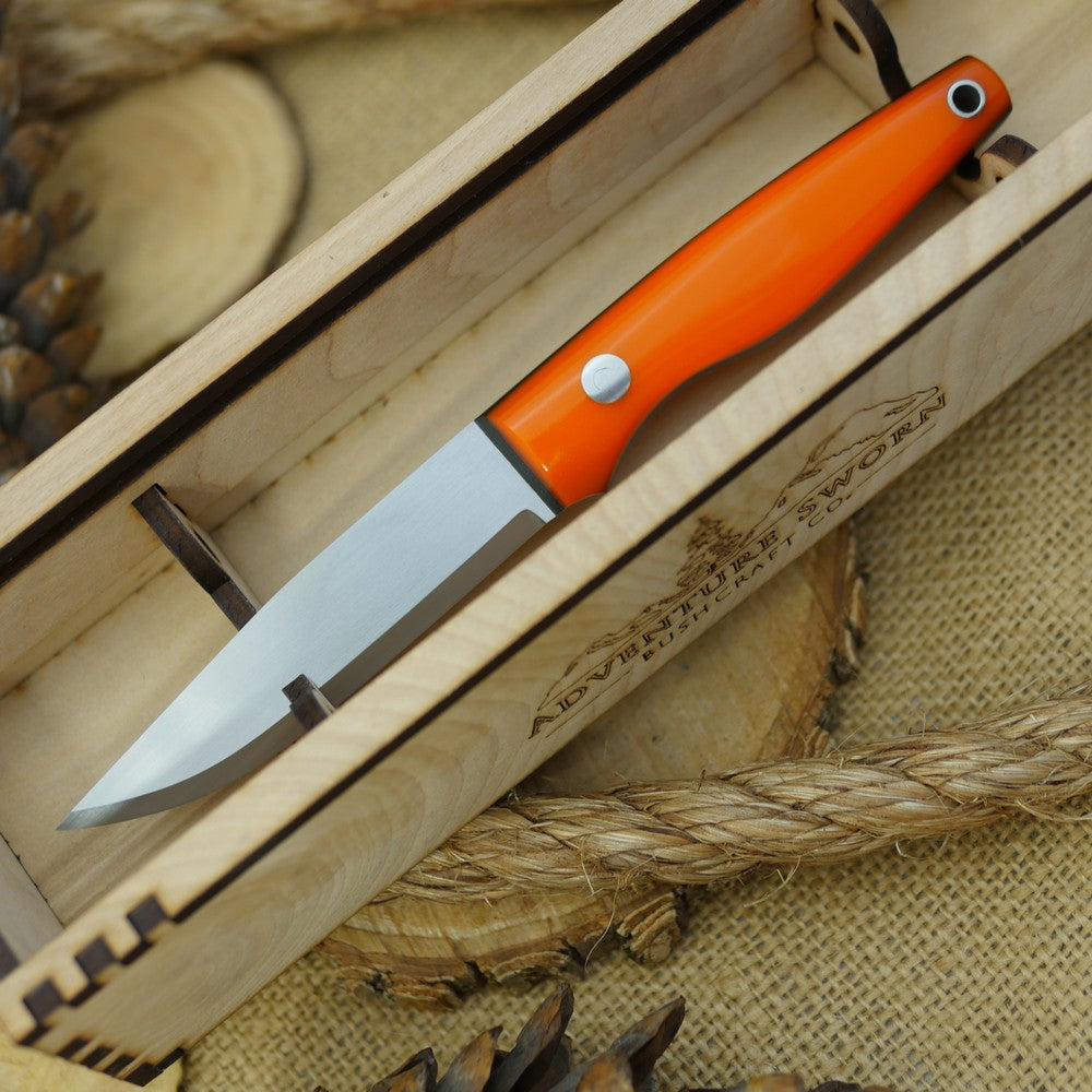 Hiker: Orange Acrylic & Black Canvas w/ Matching Firesteel - Adventure Sworn Bushcraft Co.