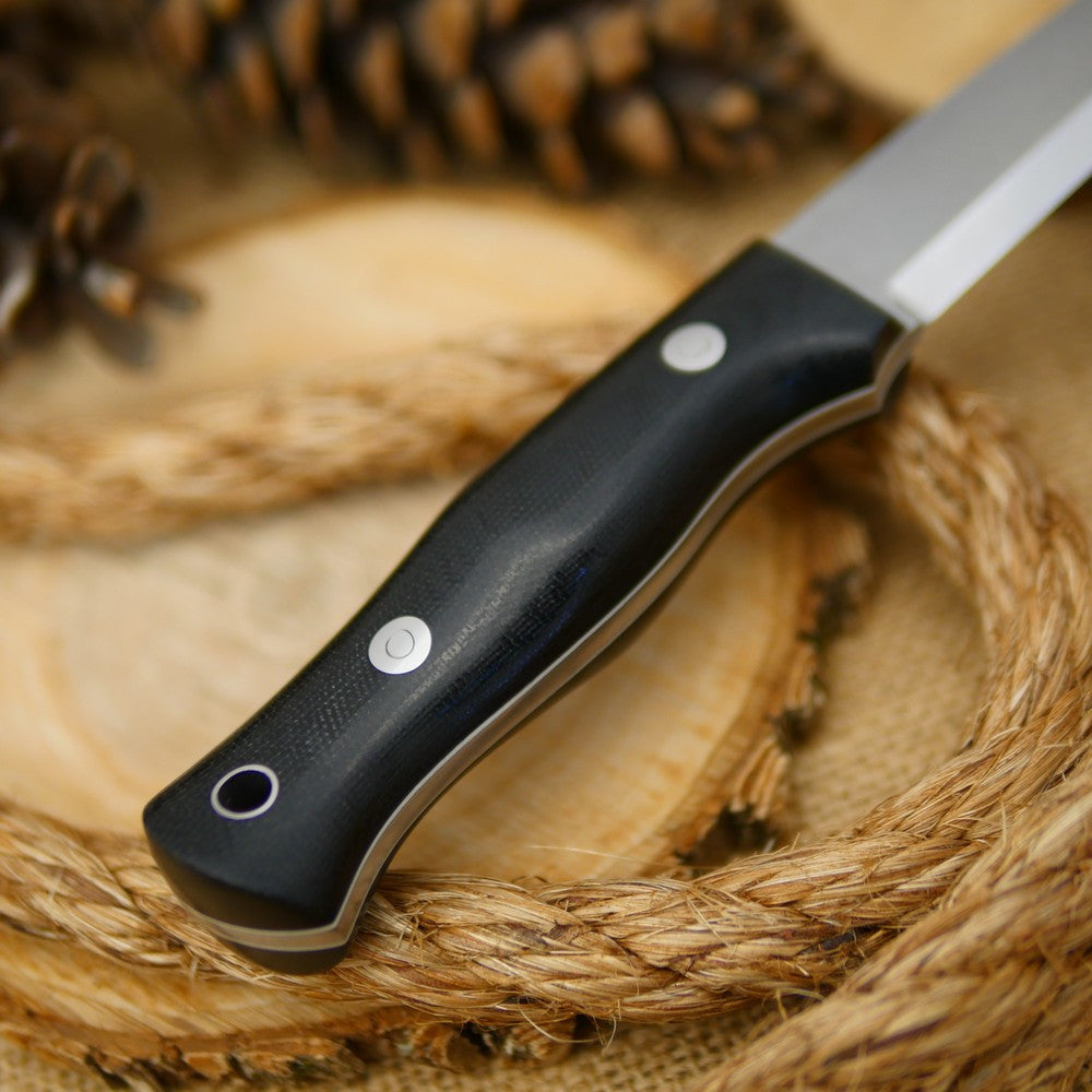 Classic: Black Canvas Micarta with Stonewash Finish - Adventure Sworn Bushcraft Co.