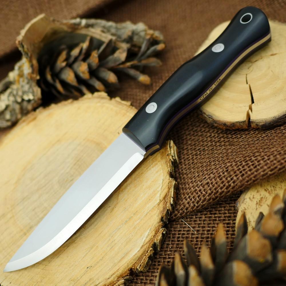 CPM 3V Explorer: Black Richlite & Purple G10 - Adventure Sworn Bushcraft Co.