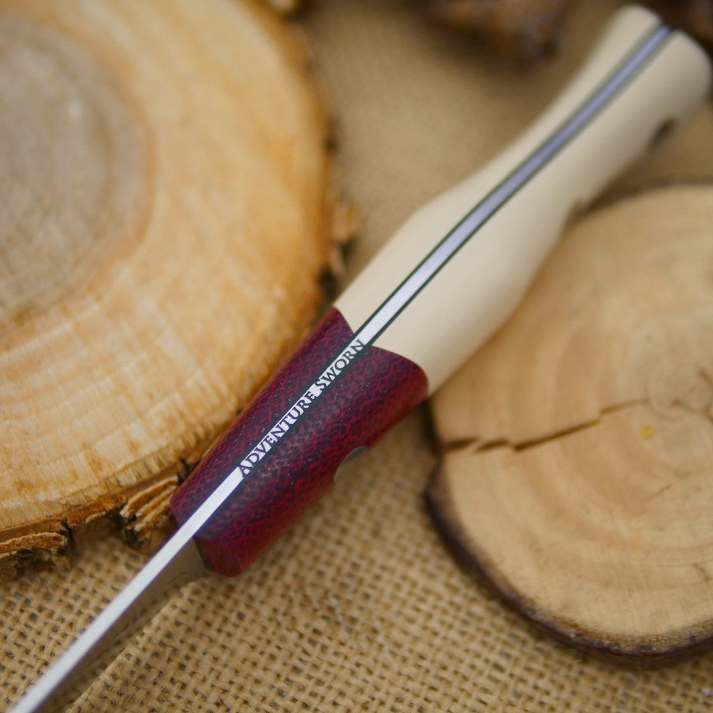 Fisherman: Ivory Paper & Ruby Red Burlap - Adventure Sworn Bushcraft Co.