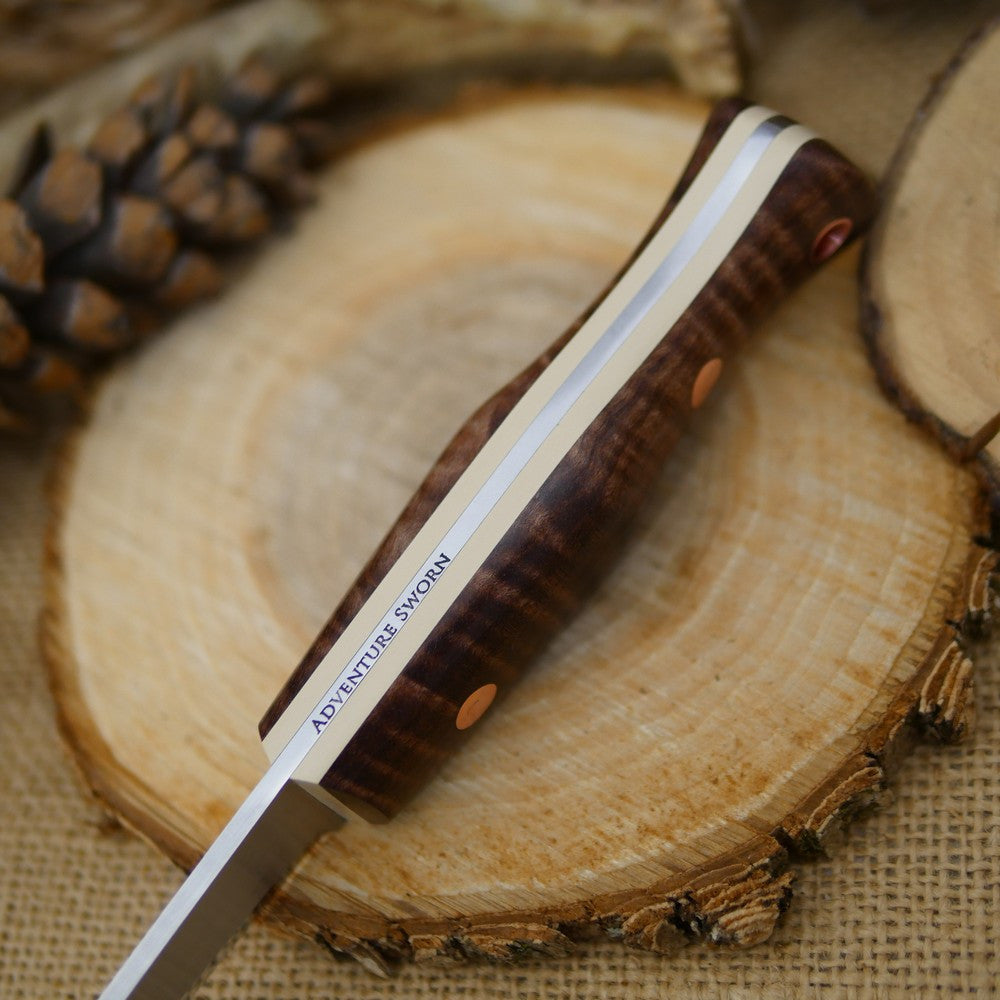 Woodcrafter: Brown Curly Maple & Ivory Paper - Adventure Sworn Bushcraft Co.
