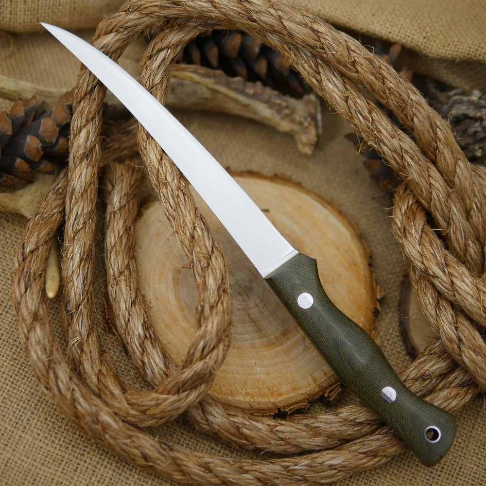 Fisherman: Green Canvas Micarta & Yellow Liners - Adventure Sworn Bushcraft Co.