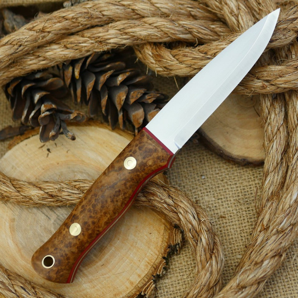 Classic: Black Ash Burl & Red Linen - Adventure Sworn Bushcraft Co.