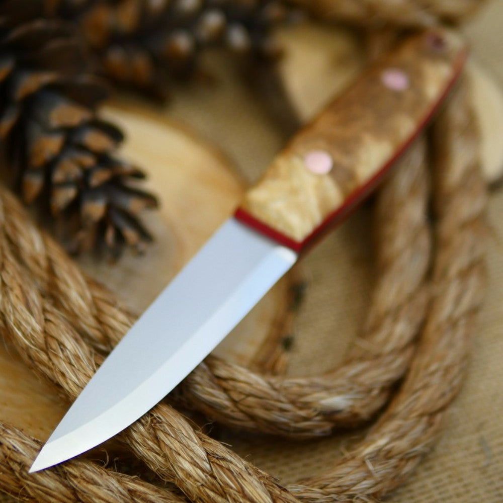Woodsman: Black Ash Burl & Red Linen - Adventure Sworn Bushcraft Co.
