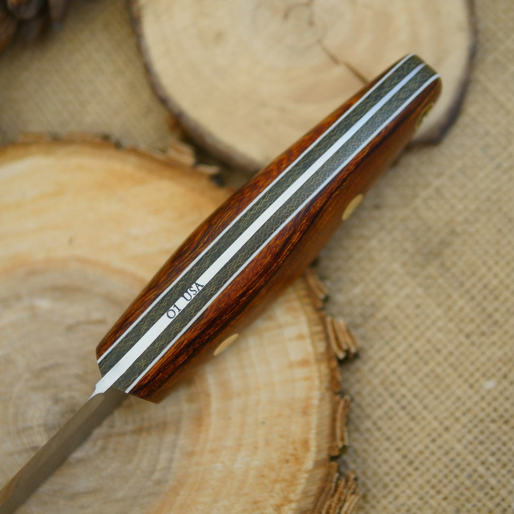 Woodsman: Ironwood & Green Canvas Micarta - Adventure Sworn Bushcraft Co.