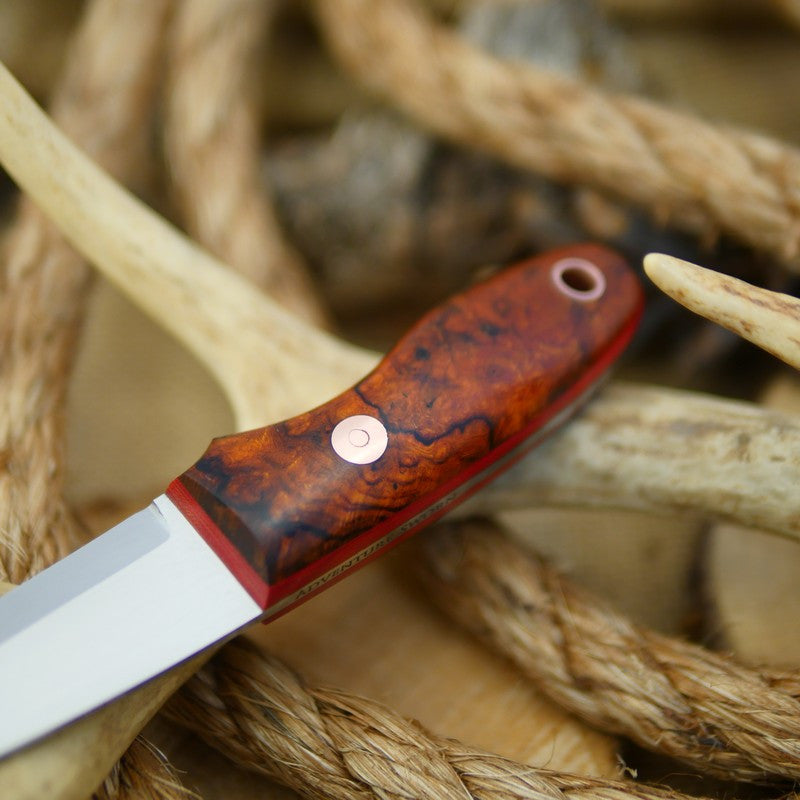 Walker: Ironwood Burl & Bright Red Linen