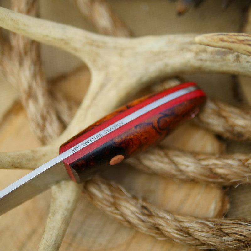 Walker: Ironwood Burl & Bright Red Linen