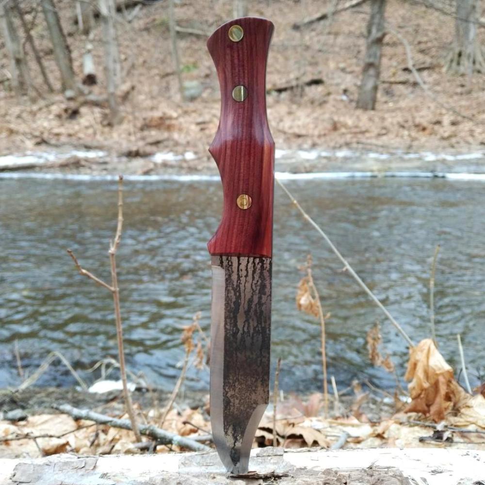 (Sold) TDK: Saddle Knife, Stabilized Cedar