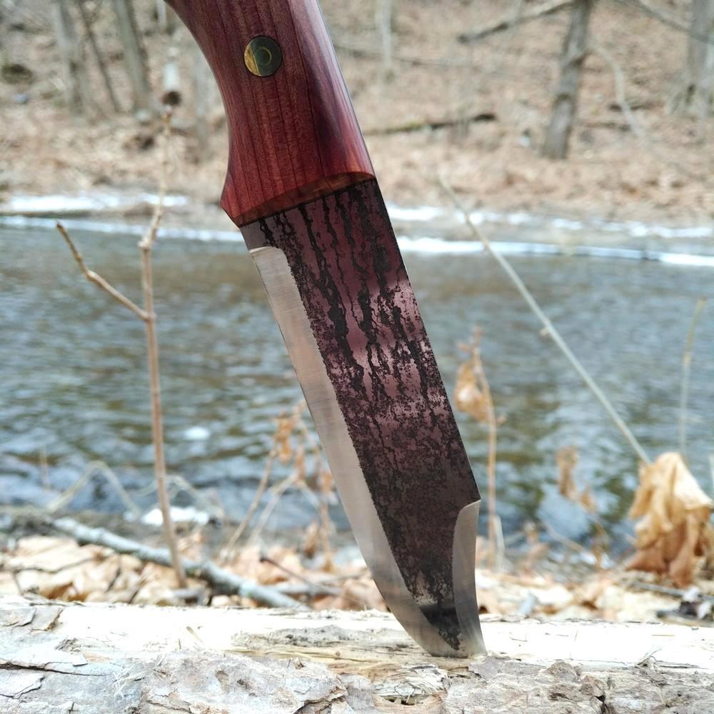 (Sold) TDK: Saddle Knife, Stabilized Cedar