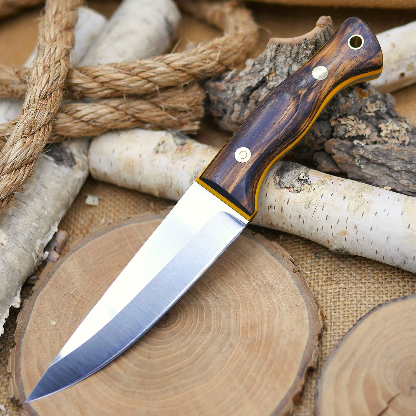 [In-Stock] Tradesman: Zebrawood and Yellow G10