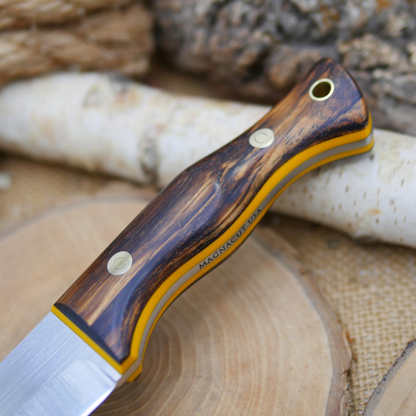 [In-Stock] Tradesman: Zebrawood and Yellow G10