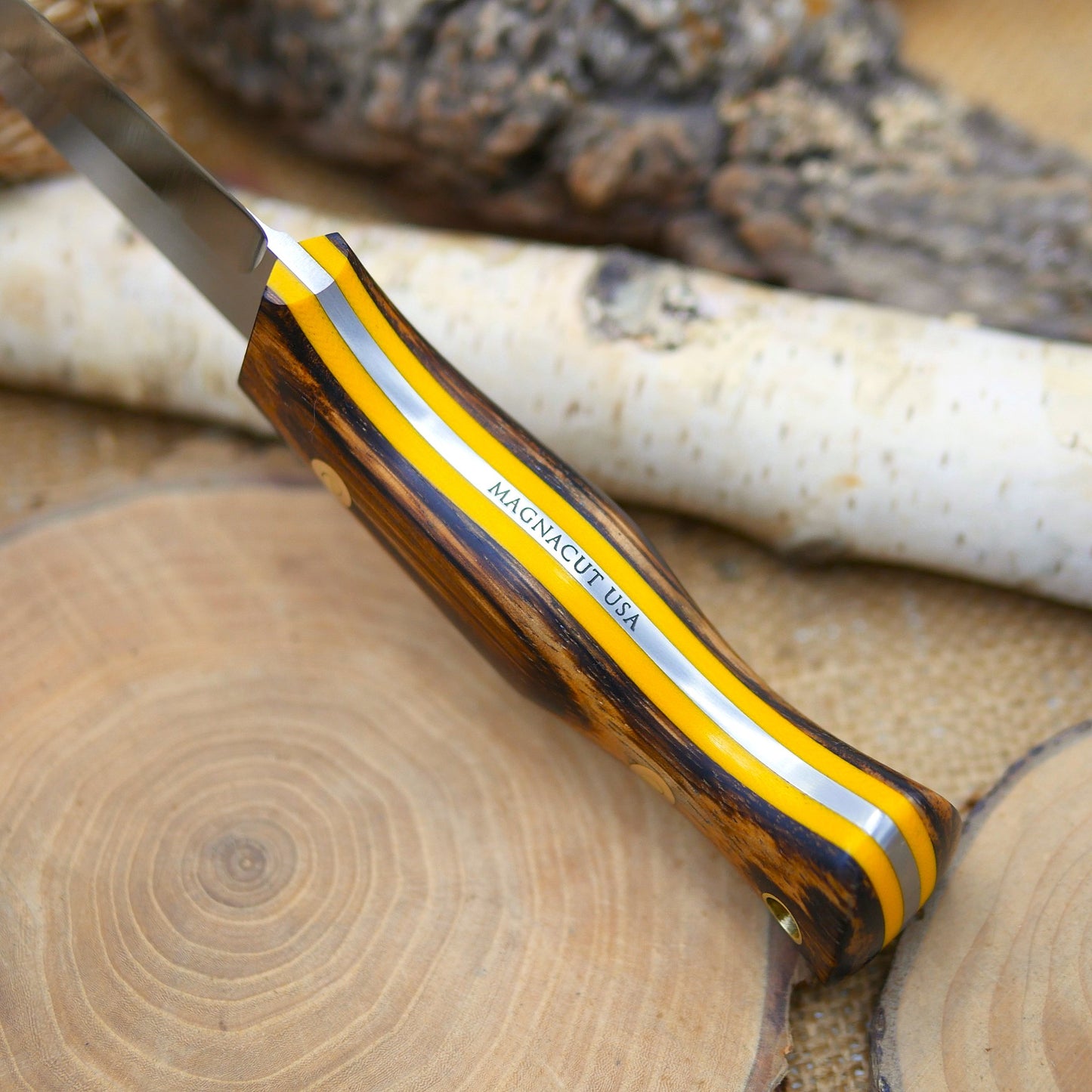 [In-Stock] Tradesman: Zebrawood and Yellow G10