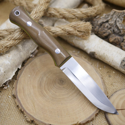 [In Stock] Explorer: Brown Richlite, Brown Canvas & Toxic Green G10