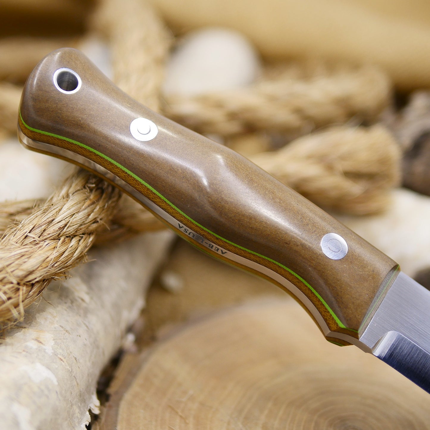 [In Stock] Explorer: Brown Richlite, Brown Canvas & Toxic Green G10