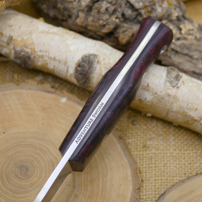 Huntsman: Burgundy Maple Burl, Burgundy Canvas Micarta Liners