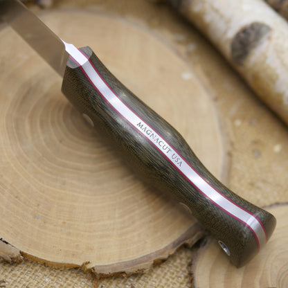 Tradesman: Green Canvas Micarta & Red Liners