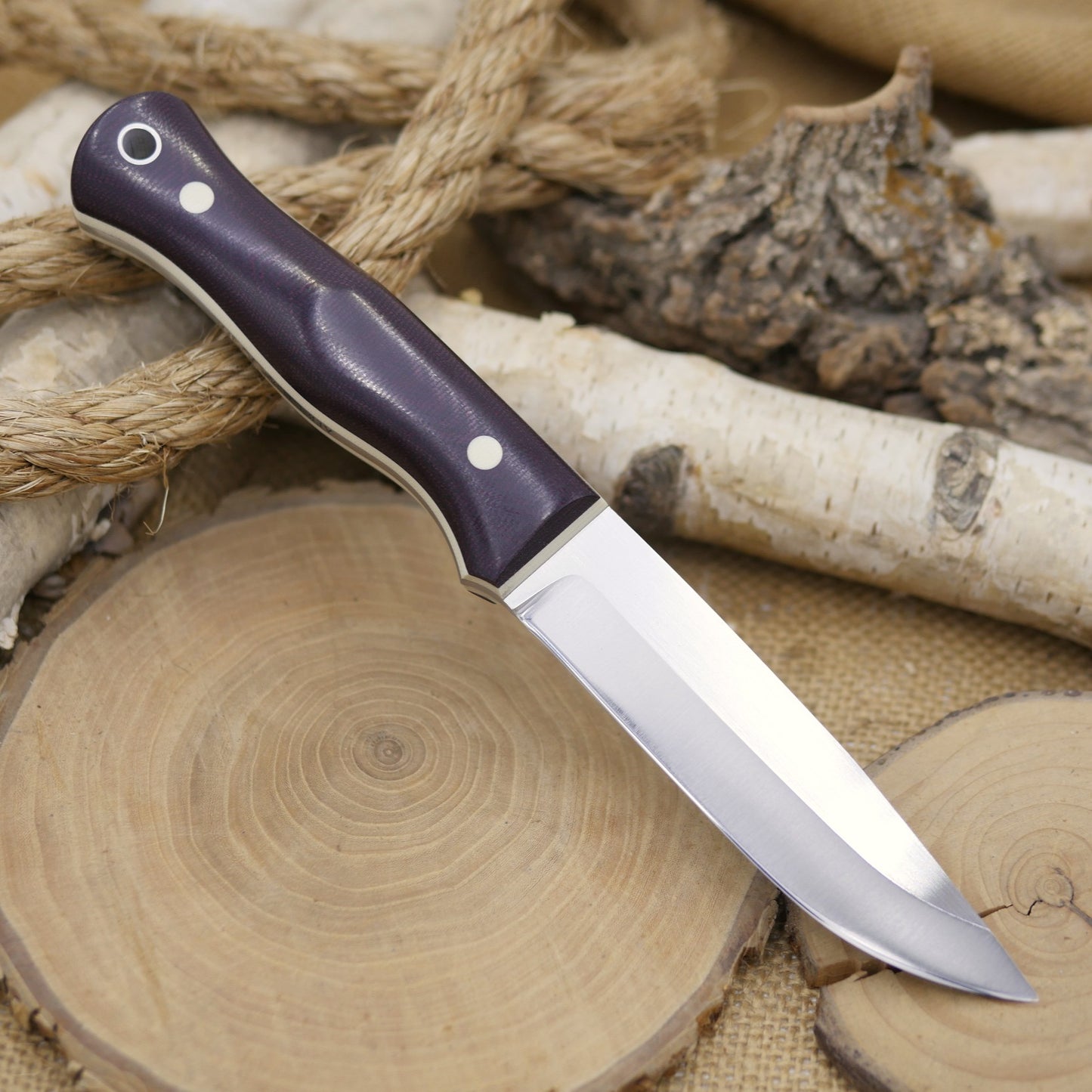 Explorer: Maroon Canvas Micarta, Ivory G10 Pins & Liners