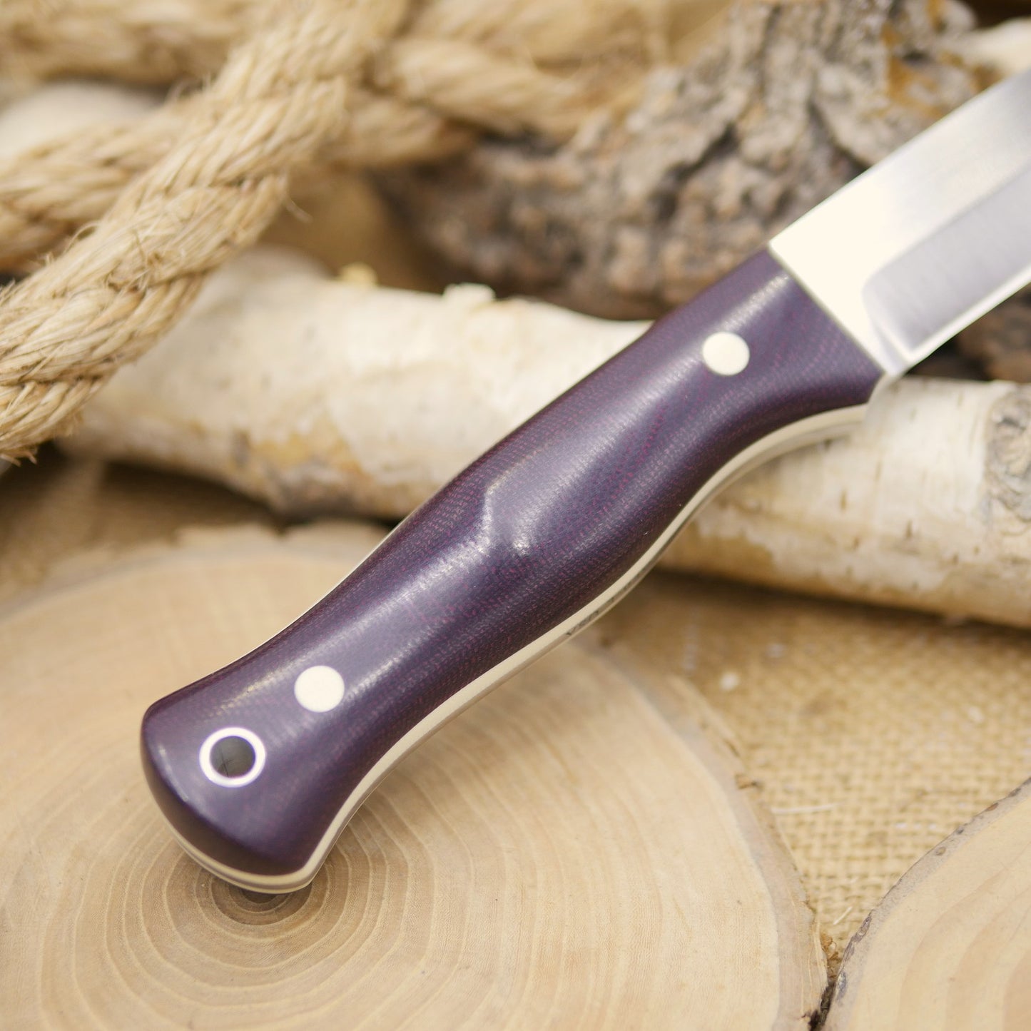 Explorer: Maroon Canvas Micarta, Ivory G10 Pins & Liners