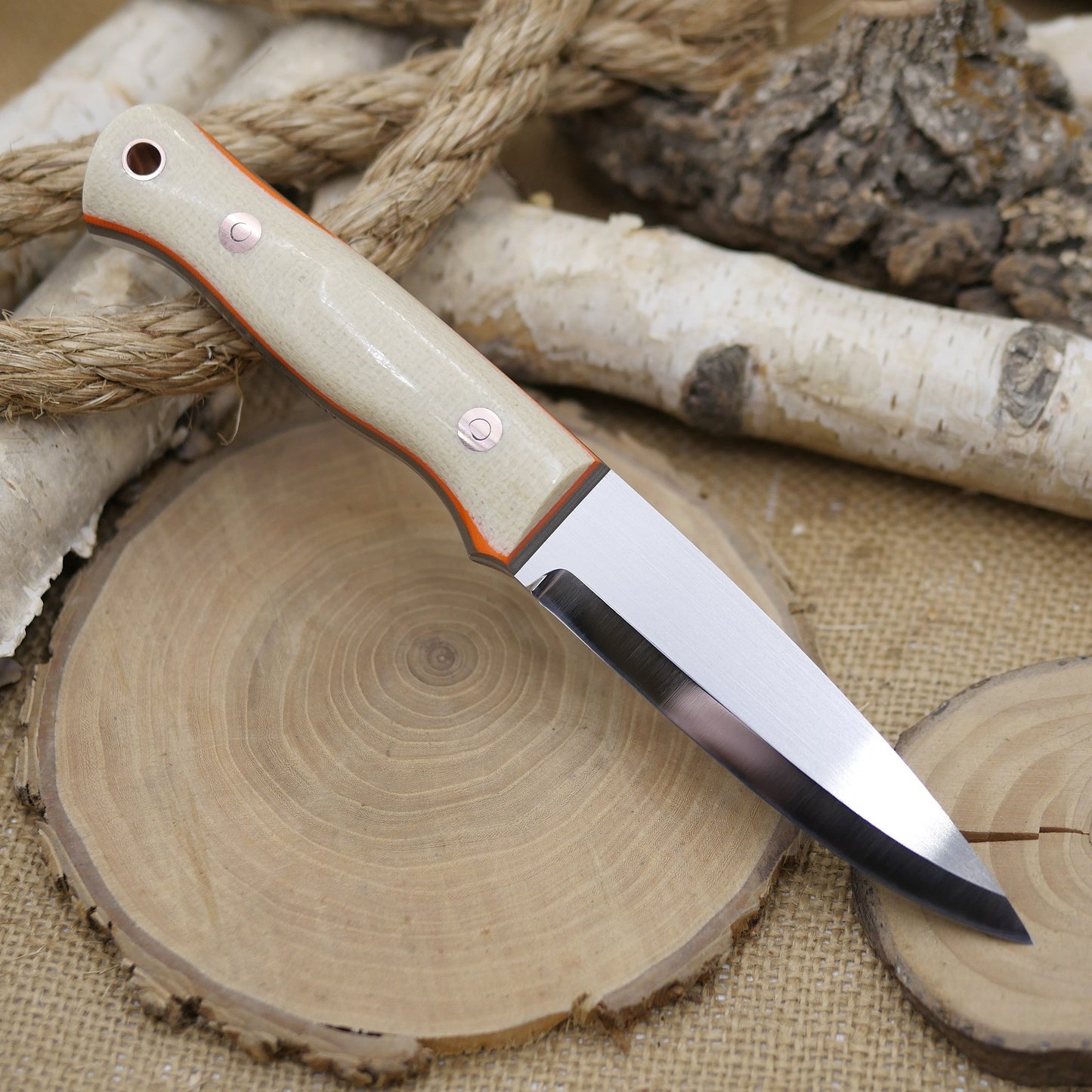 Classic: Jute Micarta, Earth Brown & Orange G10 Liners