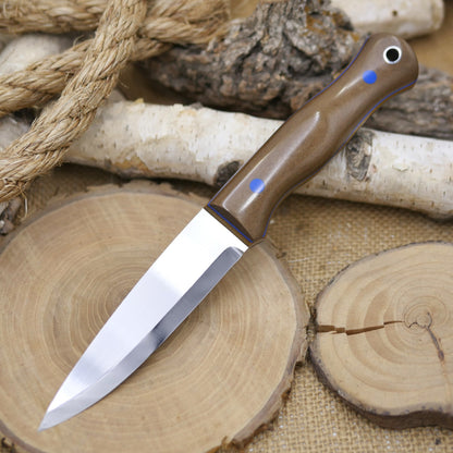 Mountaineer: Brown Richlite, Blue G10 Pins & Liners
