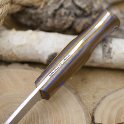 Mountaineer: Brown Richlite, Blue G10 Pins & Liners