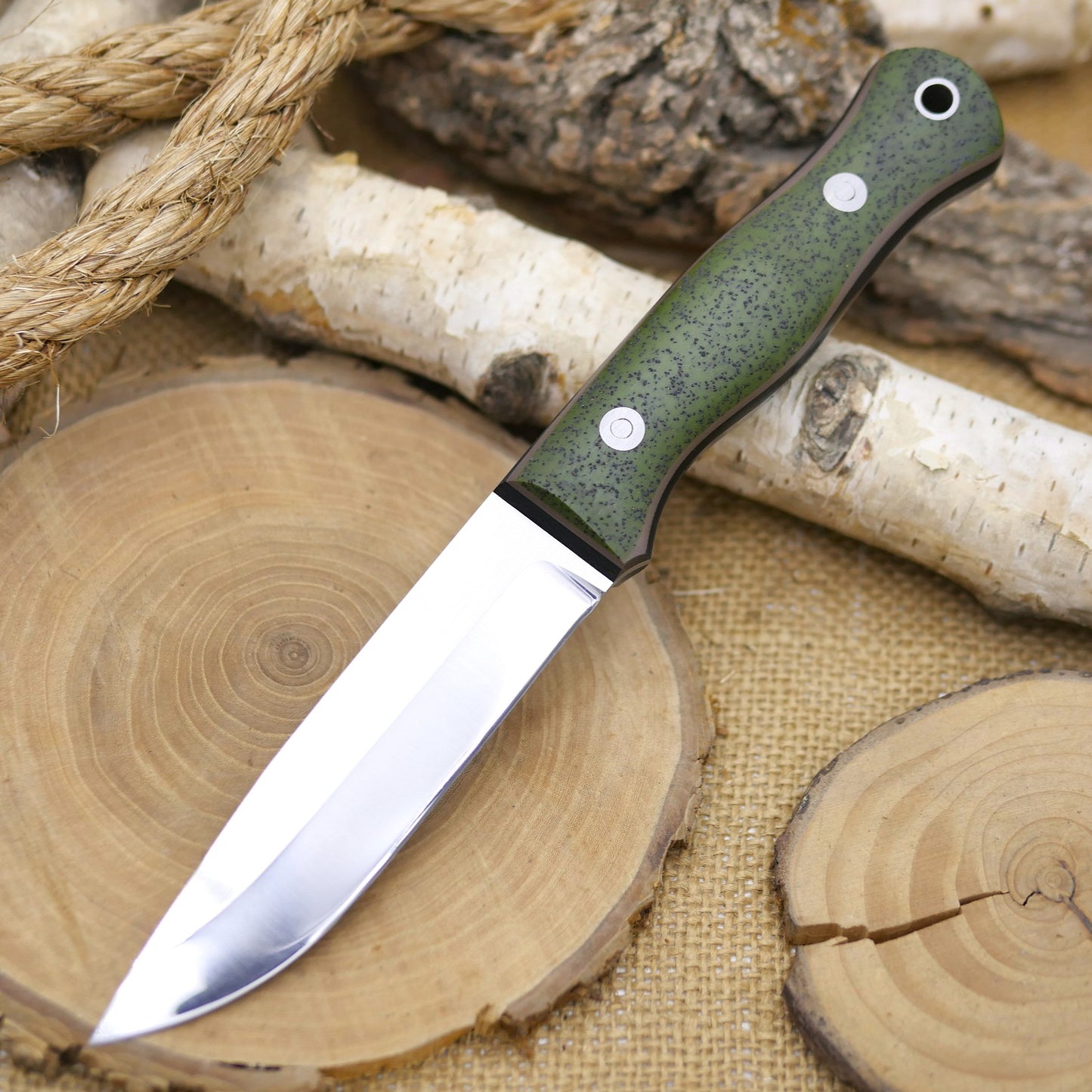 Explorer: OD Green Grip-Tec, Earth Brown & Black G10 Liners