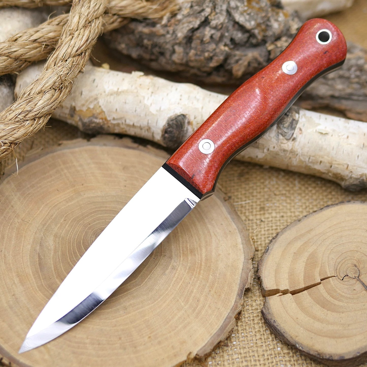 Mountaineer: Sedona Jute Micarta, Black G10 Liners