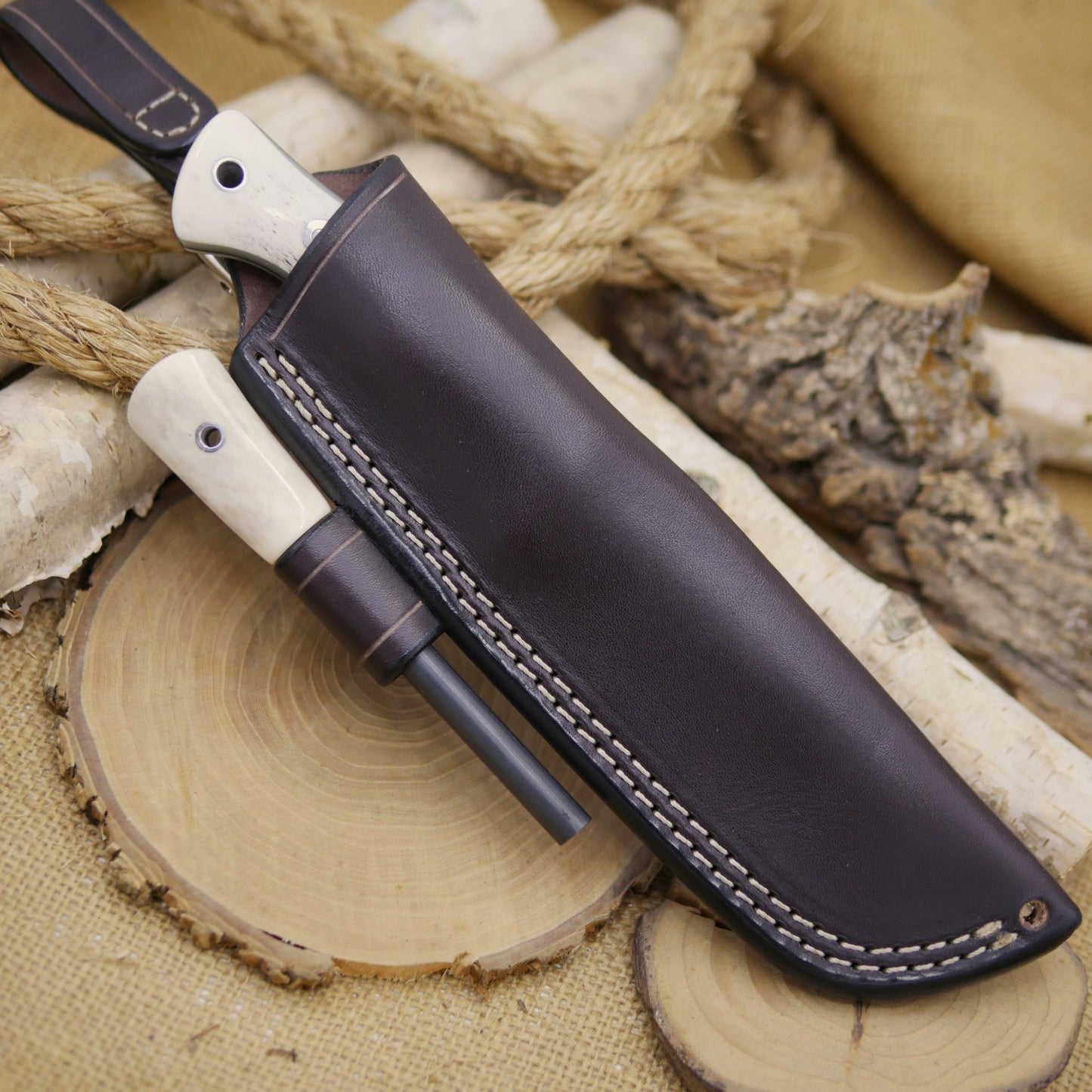 Tradesman: MagnaCut, Elk Antler, Sheath & Firesteel Included